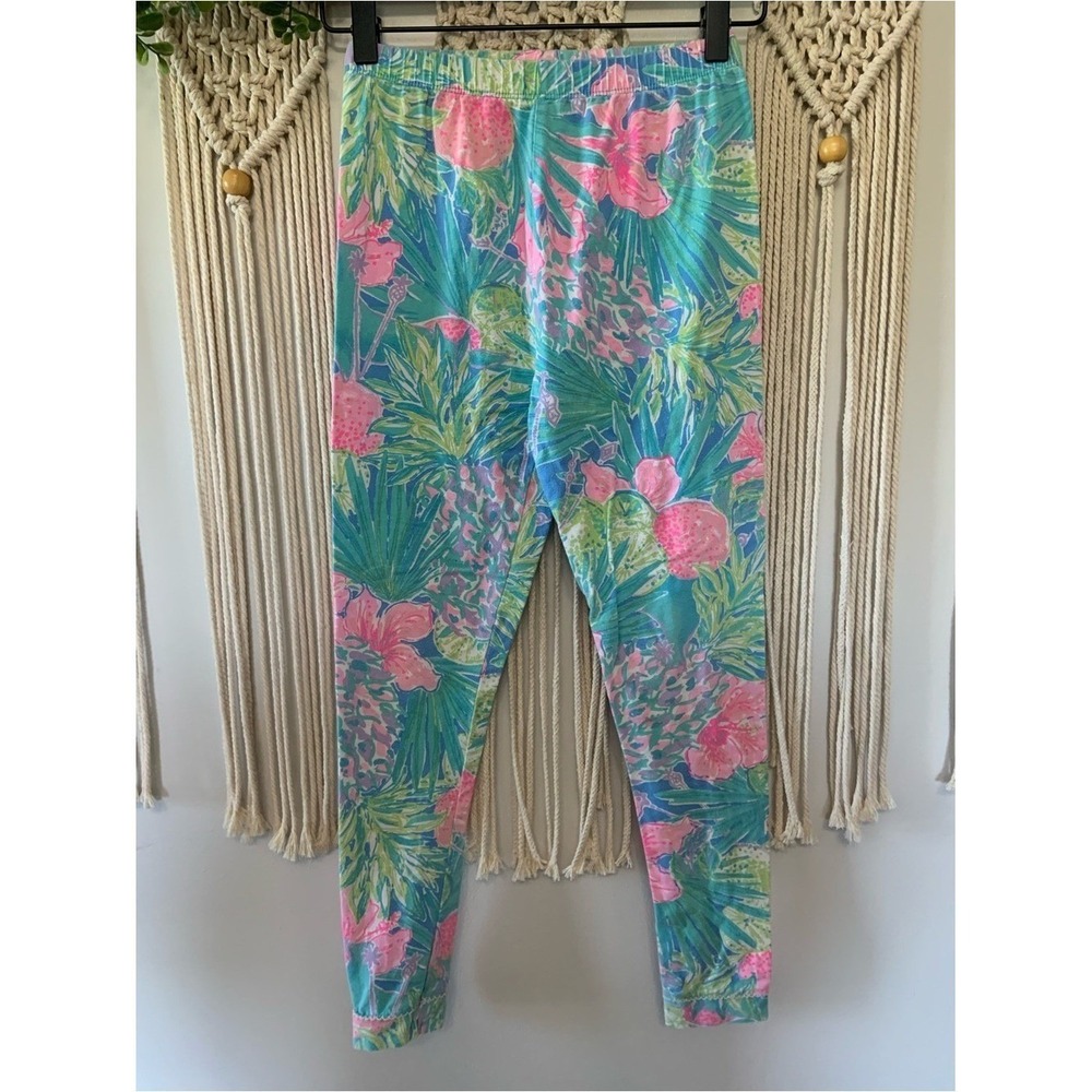 LILLY PULITZER Girls Tropical‎ Print Pajama Pant Leggings Size 12